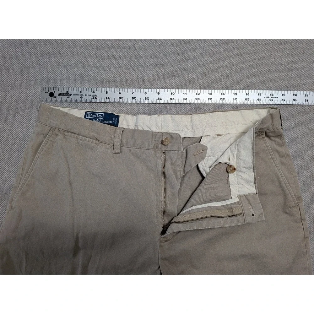 Polo Ralph Lauren Men's Khaki 38x30 Preston Chino Cotton Pants Pony Office Prep